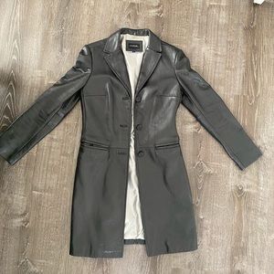 Vintage Guess leather blazer trench jacket size xs